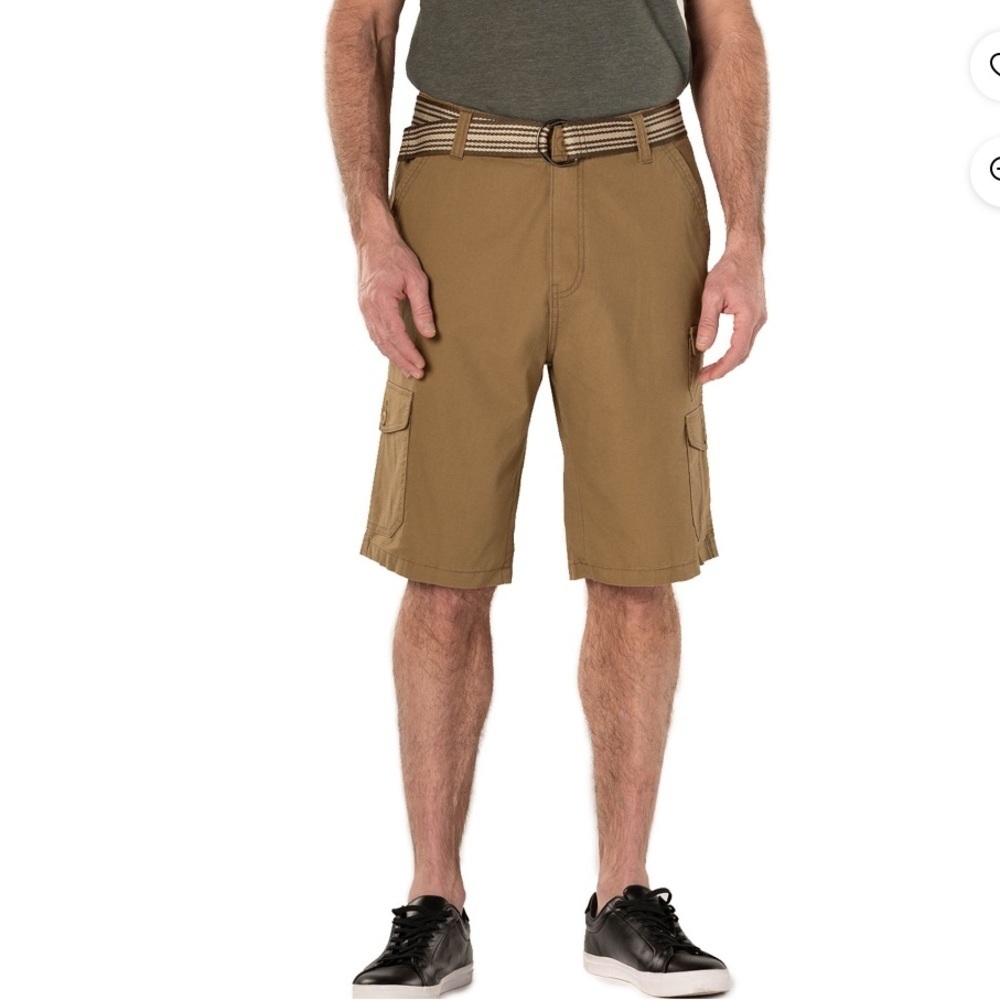 Plugg Clothing Mens 10" Ransome Belted Ripstop Cargo Shorts Choose Size